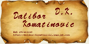 Dalibor Komatinović vizit kartica